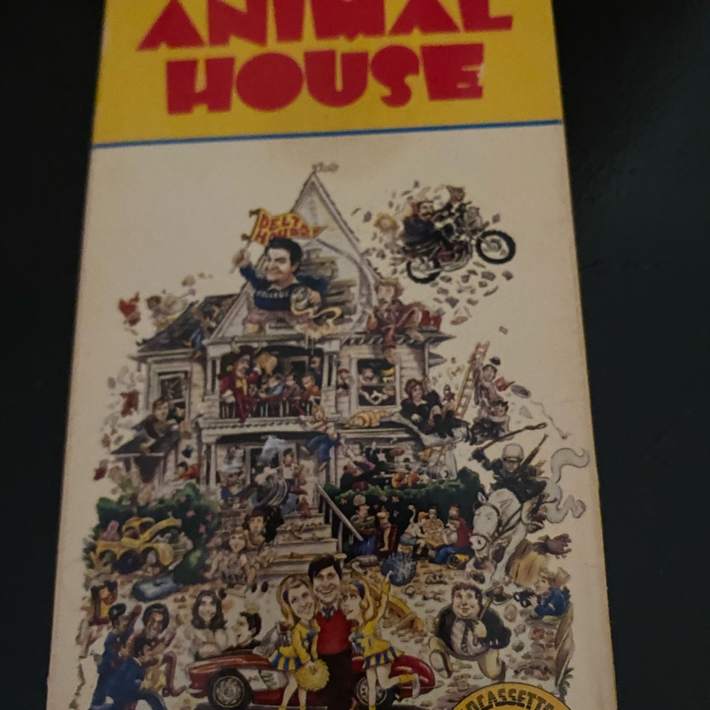 National Lampoon's Animal House VHS with Illustrated Sleeve - Yellow & Black